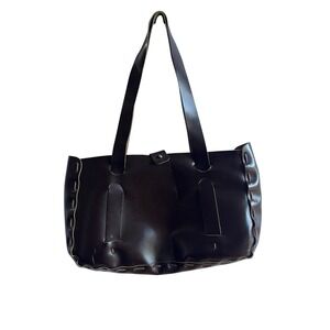 DEAN Handmade Brown Leather Tote Bag Shoulder Purse Raw‎ Stitch Artisan